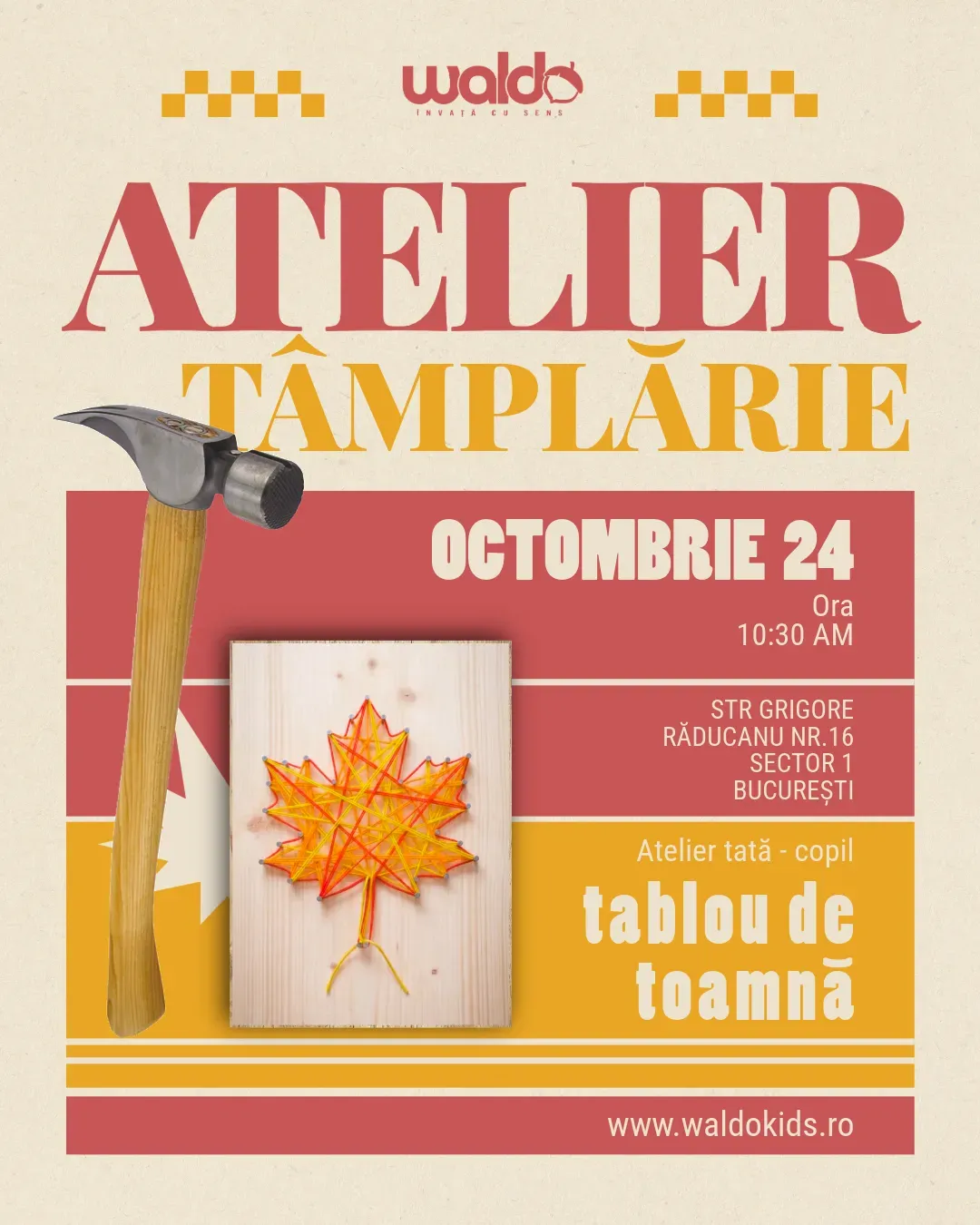 Atelier – Micii Tâmplari: Tablou de toamnă (tată–copil)